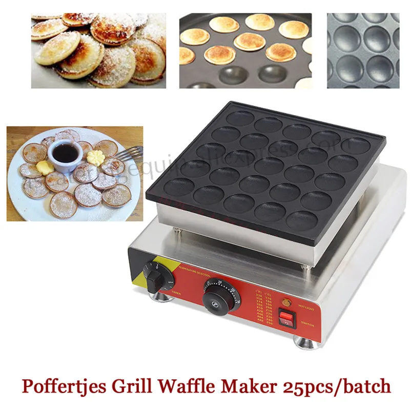 

Electric Nonstick Dutch Biscuits Machine Netherlandish Poffertjes Grill 25 pcs Pancake Waffle Maker