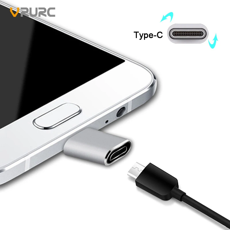VRURC USB кабель C 3 1 Тип мужчина к Micro Женский Адаптеры Конвертер Мобильного телефона