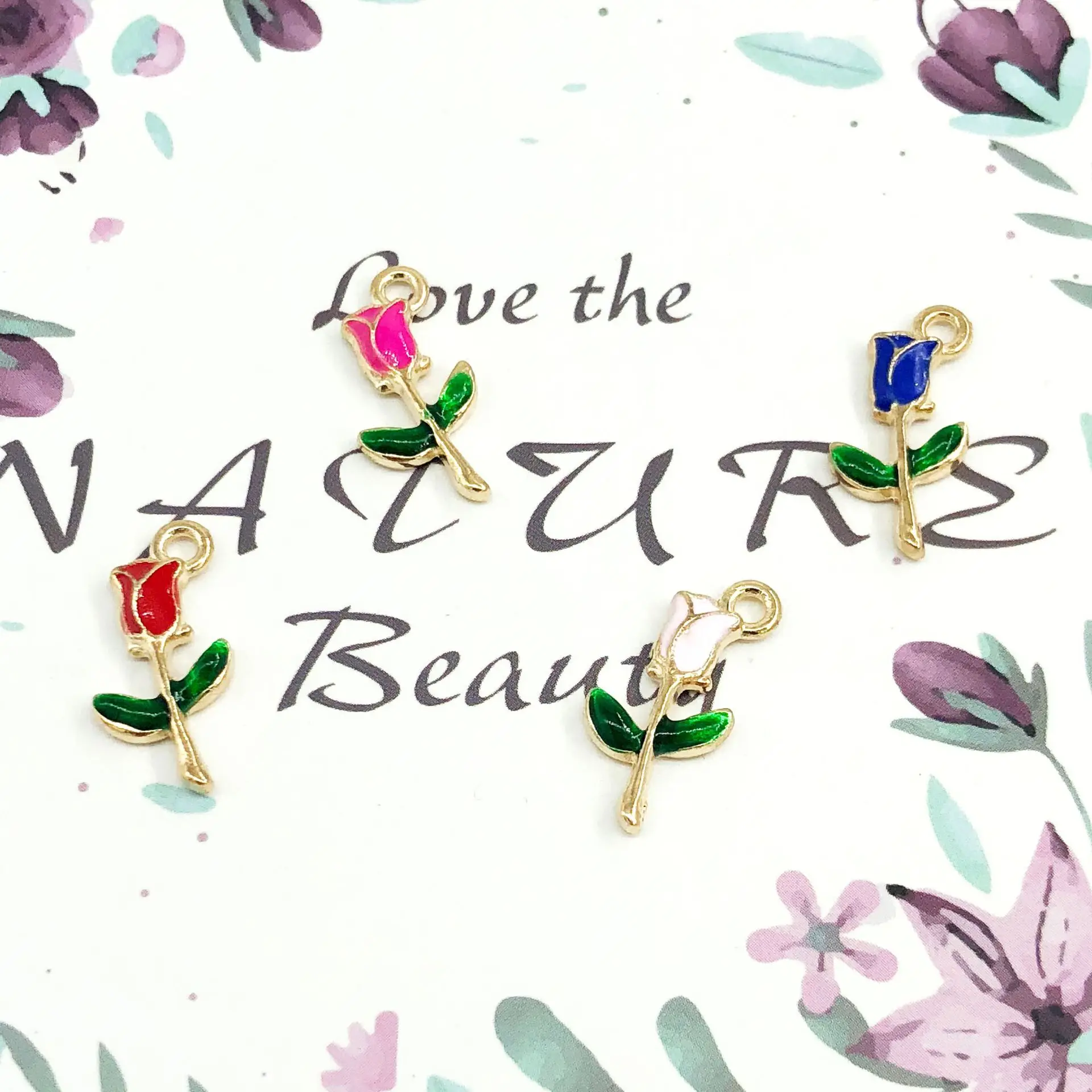 20PCS/Lot New Arrival Fashion Jewelry Rose Metal Charms Romantic Rose Flower with Green Leaves Oil Drop Charms
20PCS/Lot New Arrival Fashion Jewelry Rose Metal Charms Romantic Rose Flower with Green Leaves Oil Drop Charms