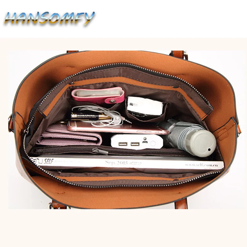 Сумка HANSOMFY женская из лакированной кожи роскошные Вощеные сумочки с кармашком