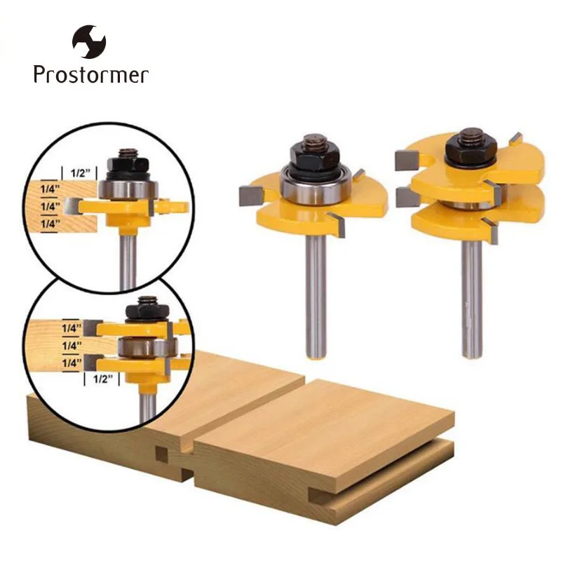 Prostormer хвостовиком соответствием языка & Groove маршрутизатор Bit Концевая 1/4 "1/4"