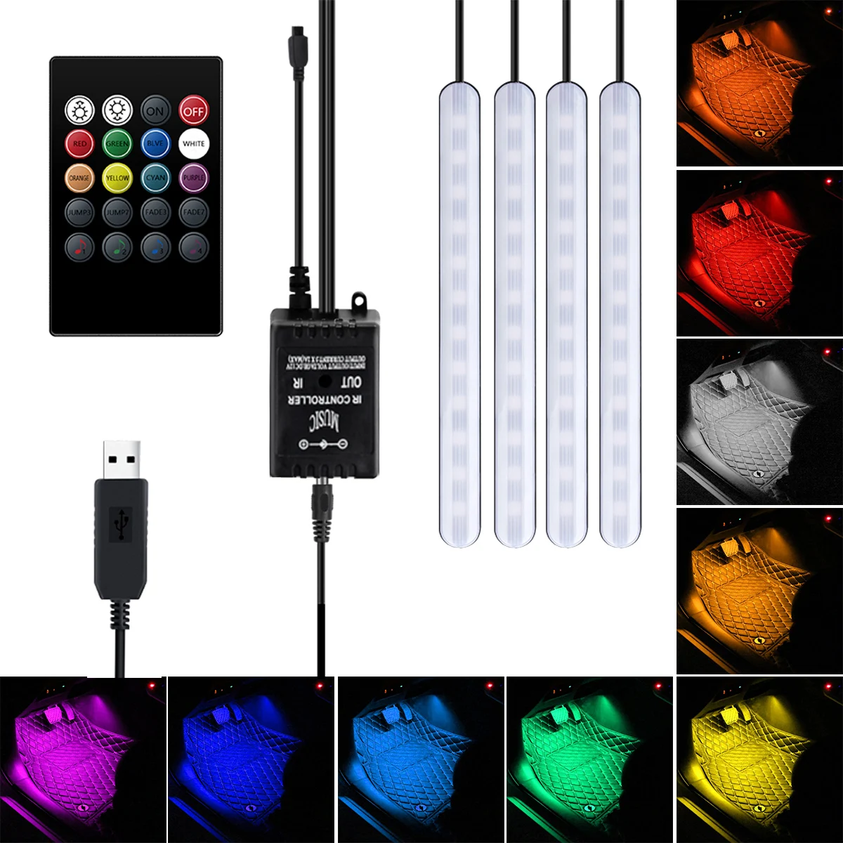 Автомобильный интерьер 5050 SMD светодиодный RGB свет 4 полосы 48 светодиосветодиодный s атмосферная лампа для автомобиля Дистанционное управлен...
Автомобильный интерьер 5050 SMD светодиодный RGB свет 4 полосы 48 светодиосветодиодный s атмосферная лампа для автомобиля Дистанционное управлен...