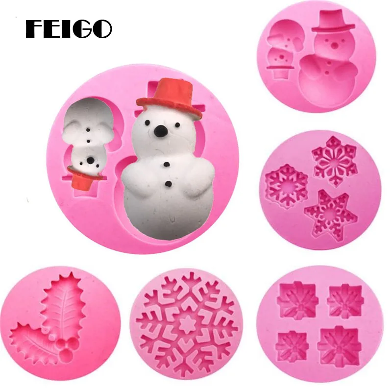 FEIGO Snowflake Snowman Shaped Silicone Mold Cake Decoration Fondant Candy Biscuit 3D Food Grade Chocolate Pastry Soap Mold F828
FEIGO Snowflake Snowman Shaped Silicone Mold Cake Decoration Fondant Candy Biscuit 3D Food Grade Chocolate Pastry Soap Mold F828