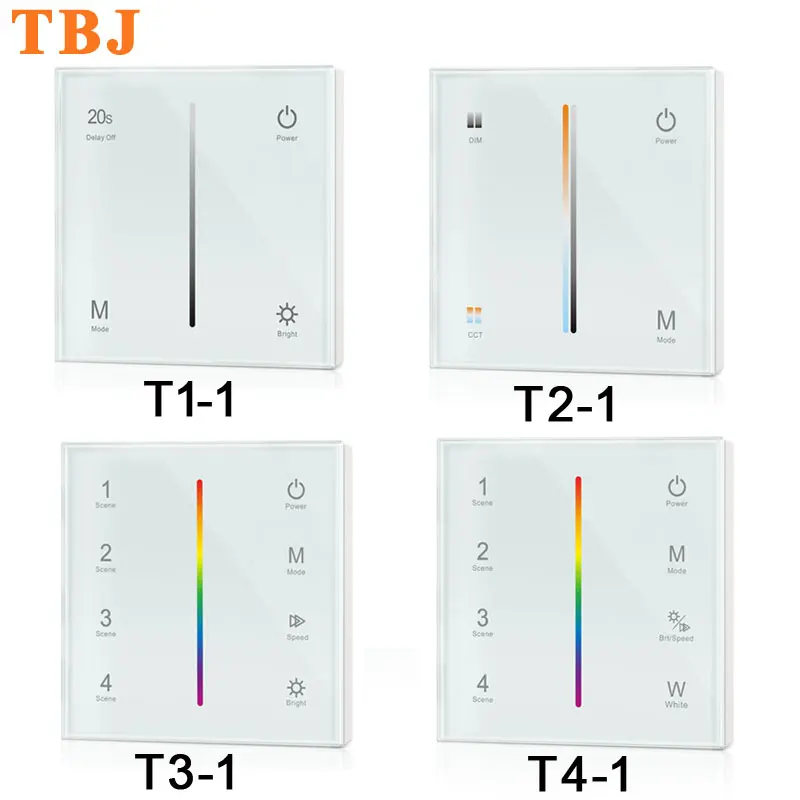 Touch Panel LED Dimmer Controller Wall Mounted Switch DC 12V-24V for single color / dual color / RGB / RGBW strip light bulb
Touch Panel LED Dimmer Controller Wall Mounted Switch DC 12V-24V for single color / dual color / RGB / RGBW strip light bulb
