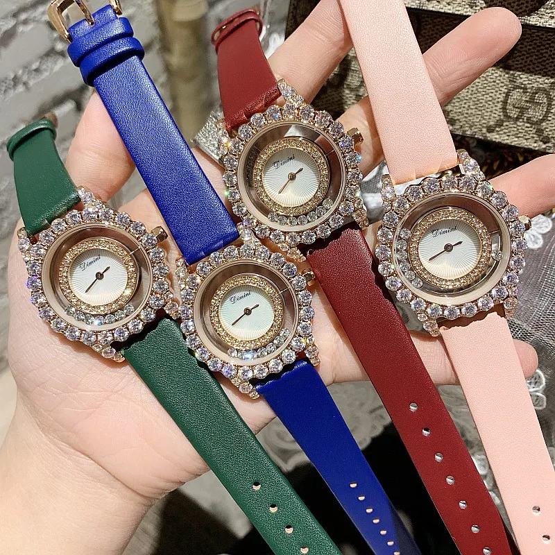 women watches luxury crystal WristWatches Leather Bracelet Clock Rotating Dial rhinestone watches ladies relogio femino
women watches luxury crystal WristWatches Leather Bracelet Clock Rotating Dial rhinestone watches ladies relogio femino
