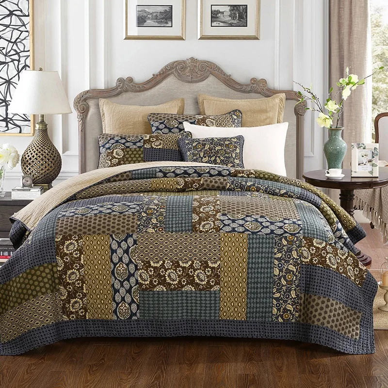 CHAUSUB Patchwork Bedspread Quilt Sets 3-Pieces Vintage Handmade Bed Cover With 2 Pillowcase King Queen Size Summer Coverlet
CHAUSUB Patchwork Bedspread Quilt Sets 3-Pieces Vintage Handmade Bed Cover With 2 Pillowcase King Queen Size Summer Coverlet