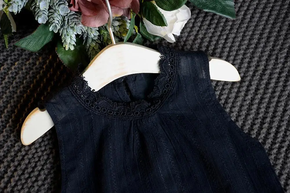 2018 Модный комплект одежды для маленьких девочек новое летнее кружевное платье