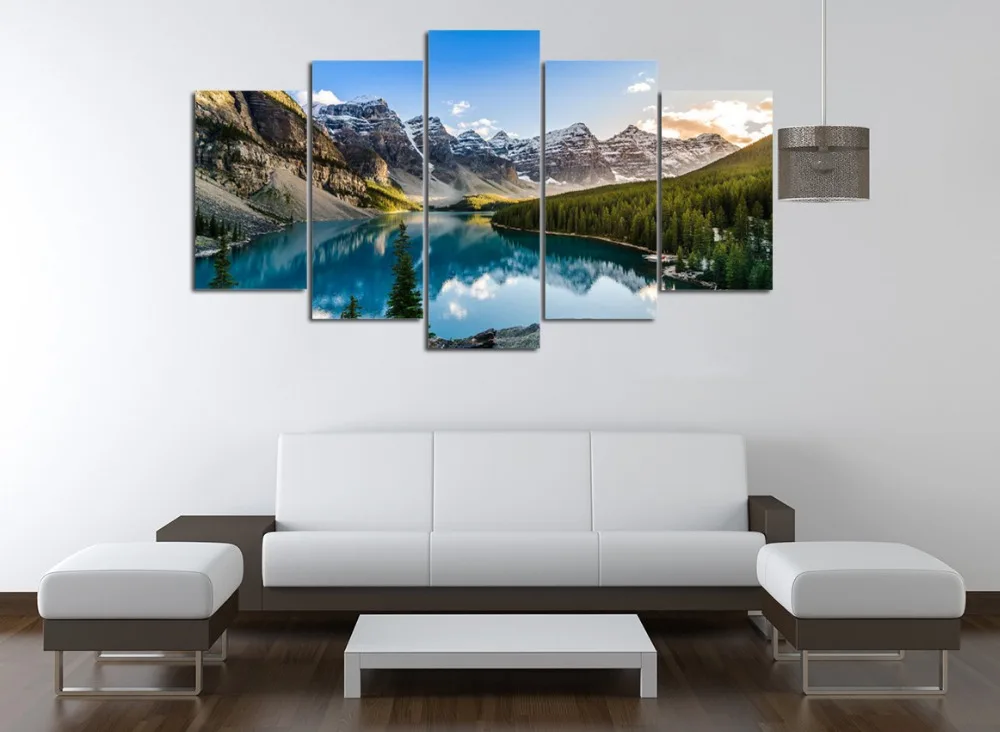 5 Pieces Modern Canvas Moraine Lake And Mountain Painting Wall Art The Picture For Home DecorationGiclee Artwork For Wall Decor
5 Pieces Modern Canvas Moraine Lake And Mountain Painting Wall Art The Picture For Home DecorationGiclee Artwork For Wall Decor