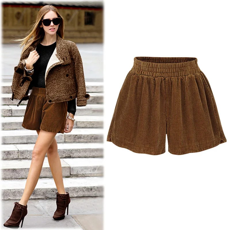 Casual high waist shorts women autumn fashion black short femme elegant winter shorts 2018 wide leg velvet shorts plue size 6XL
Casual high waist shorts women autumn fashion black short femme elegant winter shorts 2018 wide leg velvet shorts plue size 6XL