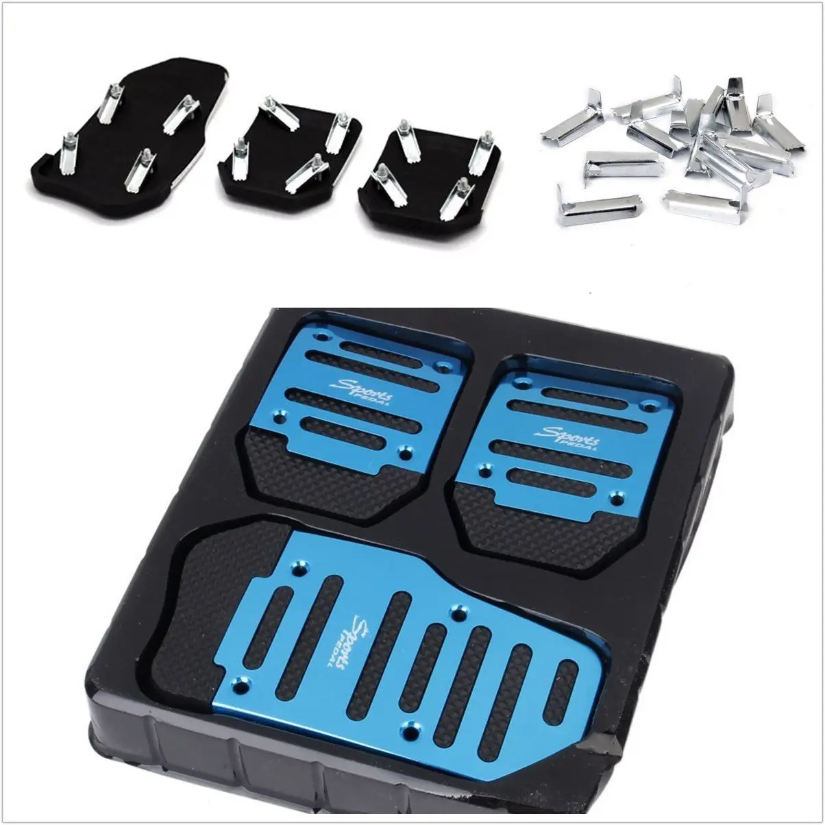 Universal Blue and Black Non-Slip Car Pedal Cover Set Kit Car Pedal Brake Pedal Clutch Pedals Pad Cover
Universal Blue and Black Non-Slip Car Pedal Cover Set Kit Car Pedal Brake Pedal Clutch Pedals Pad Cover