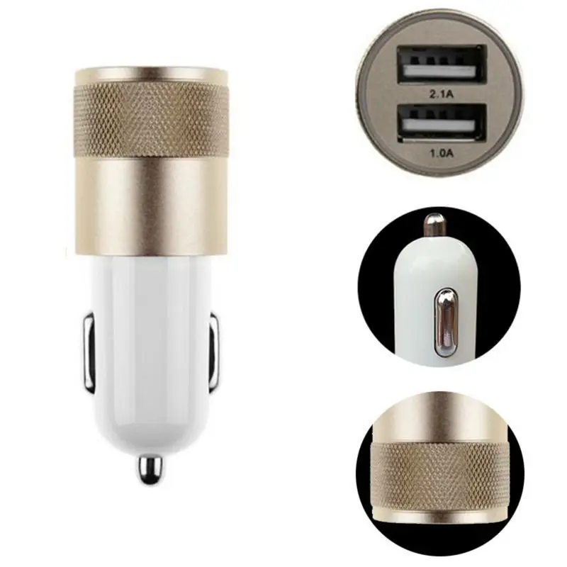 Автомобильное зарядное устройство с двумя 2 портами USB для iPhone 6 6s plus 7 2.1A 1A