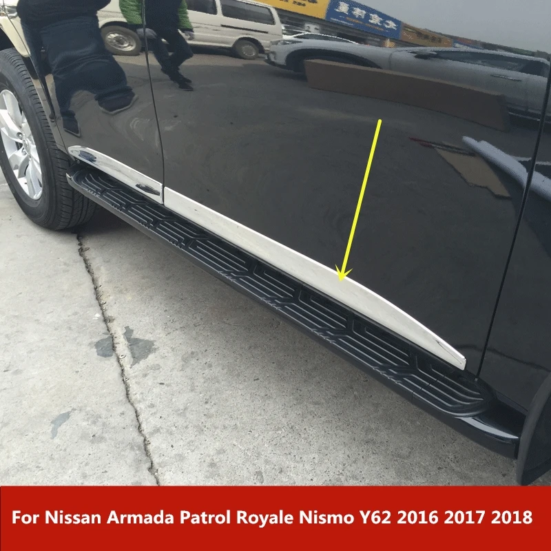 Для Nissan Armada Patrol Royale Nismo Y62 2016 2017 2018 ABS Хромированная обшивка кузова дверь