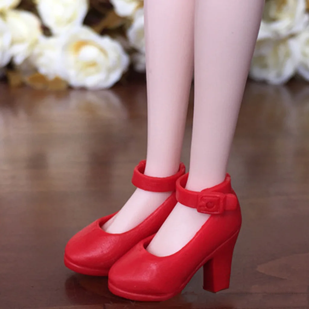 1/6 BJD умные кукольные туфли красные высокие каблуки для Momoko Licca DOD SD DD вечерний