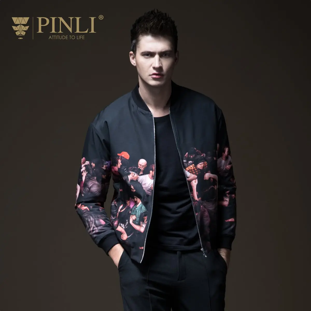 Мужская куртка с принтом Chaquetas Hombre повседневная стандартный размер B183605371 осень