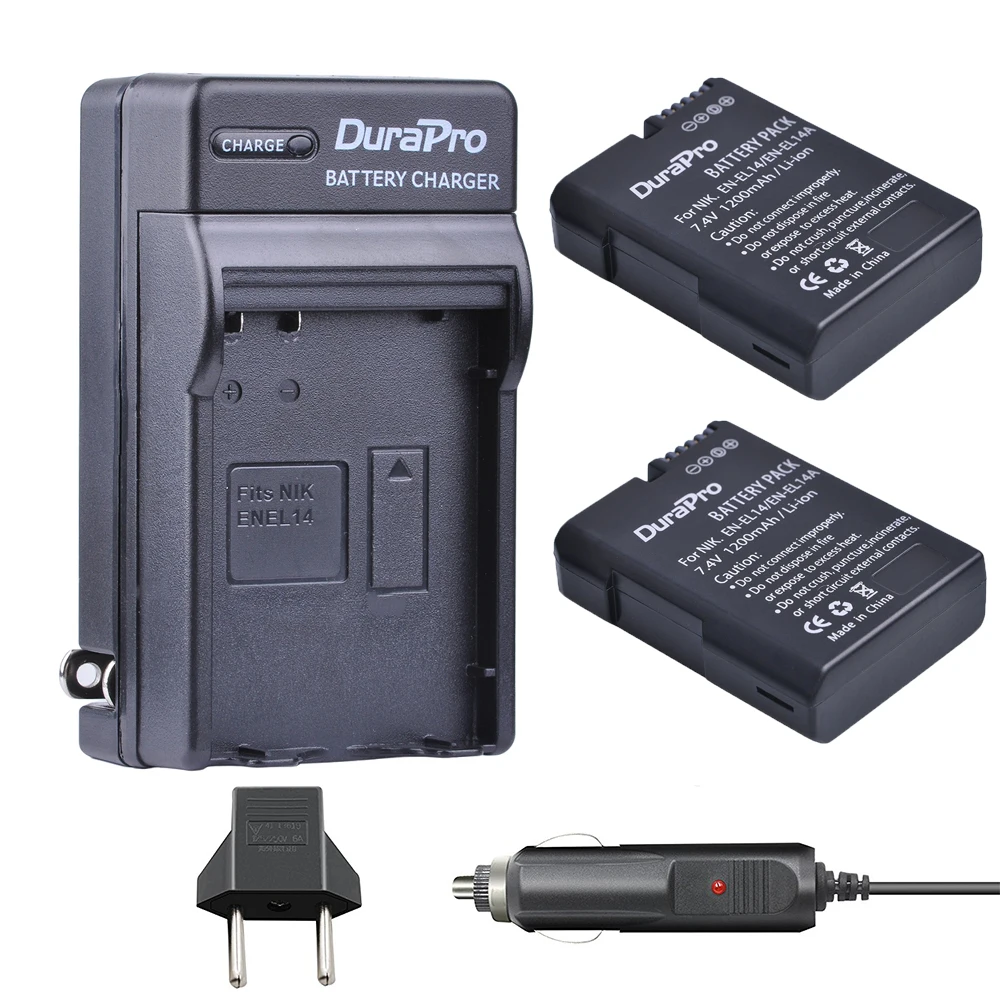 2pc 1200mAH EN-EL14a EN-EL14 EL14 Battery + Car Charger for Nikon D5600,D5500,D5300,D5200,D5100,D3200,D3300,P7800,P7100
2pc 1200mAH EN-EL14a EN-EL14 EL14 Battery + Car Charger for Nikon D5600,D5500,D5300,D5200,D5100,D3200,D3300,P7800,P7100