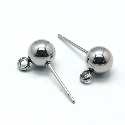 50Pairs Stainless Steel Earrings Studs Jewelry Making Ball Stud Earrings Pin Post With Loop Ear Wires Findings
50Pairs Stainless Steel Earrings Studs Jewelry Making Ball Stud Earrings Pin Post With Loop Ear Wires Findings