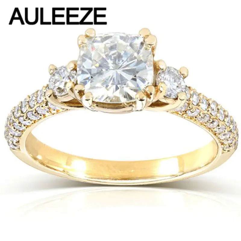 Real 2 Carat Cushion Cut Moissanites Luxury Three Stone Engagement Ring Solid 14K 585 Yellow Gold Lab Grown Diamond Wedding Ring
Real 2 Carat Cushion Cut Moissanites Luxury Three Stone Engagement Ring Solid 14K 585 Yellow Gold Lab Grown Diamond Wedding Ring