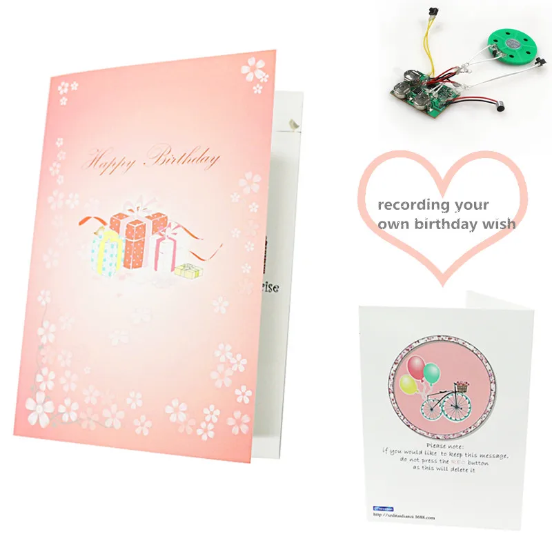 Best Birthday Gift 250g Coated Paper Pink Color Birthday Greeting Card Can Recording 10s Voice for Your Best Whish
Best Birthday Gift 250g Coated Paper Pink Color Birthday Greeting Card Can Recording 10s Voice for Your Best Whish