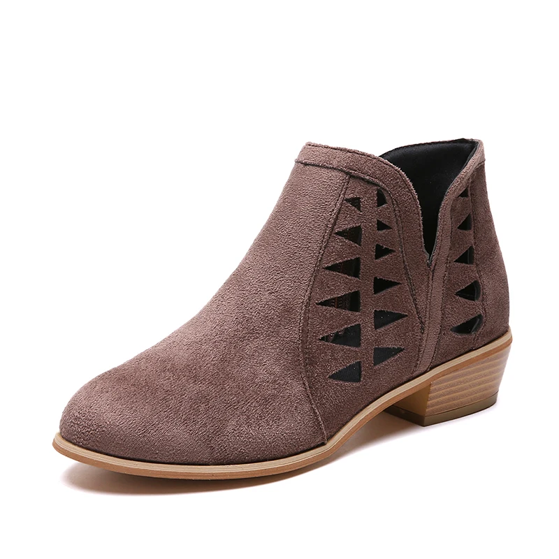 Brand Women Ankle Boots Mid Heels Shoes Woman Suede Leather Boots Brogue Cut outs Zip Plus Size 35-43 zapatos de mujer
Brand Women Ankle Boots Mid Heels Shoes Woman Suede Leather Boots Brogue Cut outs Zip Plus Size 35-43 zapatos de mujer