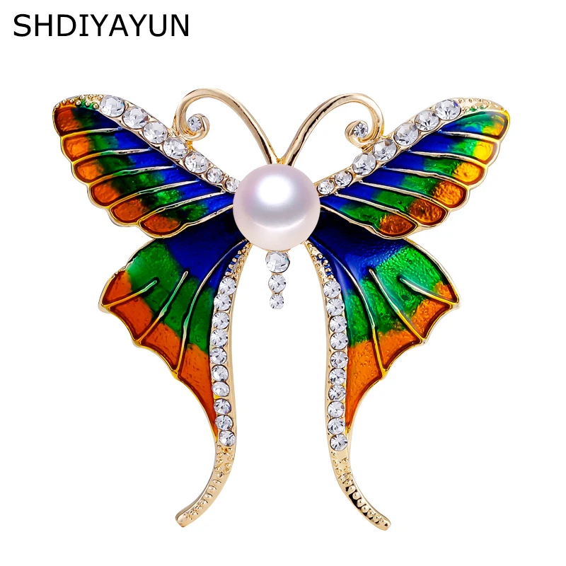 SHDIYAYUN 2019 новая брошь из жемчуга Женская Золотая булавки натурального