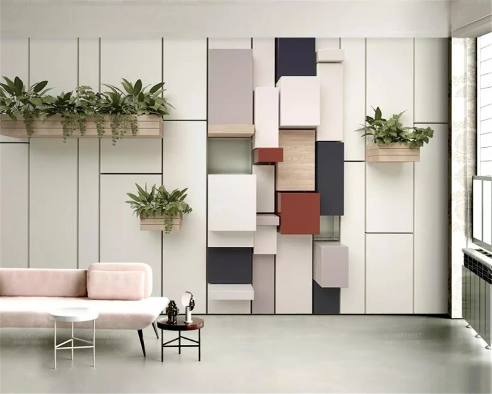 beibehang Custom wallpaper fashion geometric cube green potted TV background wall wallpaper 3d papel de parede papier peint
beibehang Custom wallpaper fashion geometric cube green potted TV background wall wallpaper 3d papel de parede papier peint
