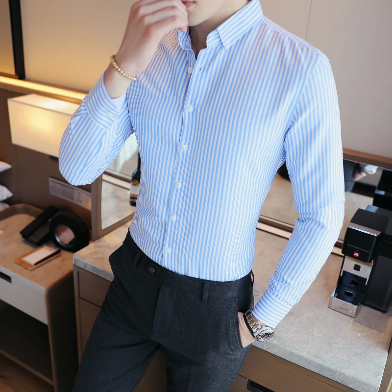 Handsome Guy Shirt 2019 New Button-Down Collar Striped Shirt Men Slim Fit Marry Dress Classic White Shirts Long Sleeve
Handsome Guy Shirt 2019 New Button-Down Collar Striped Shirt Men Slim Fit Marry Dress Classic White Shirts Long Sleeve