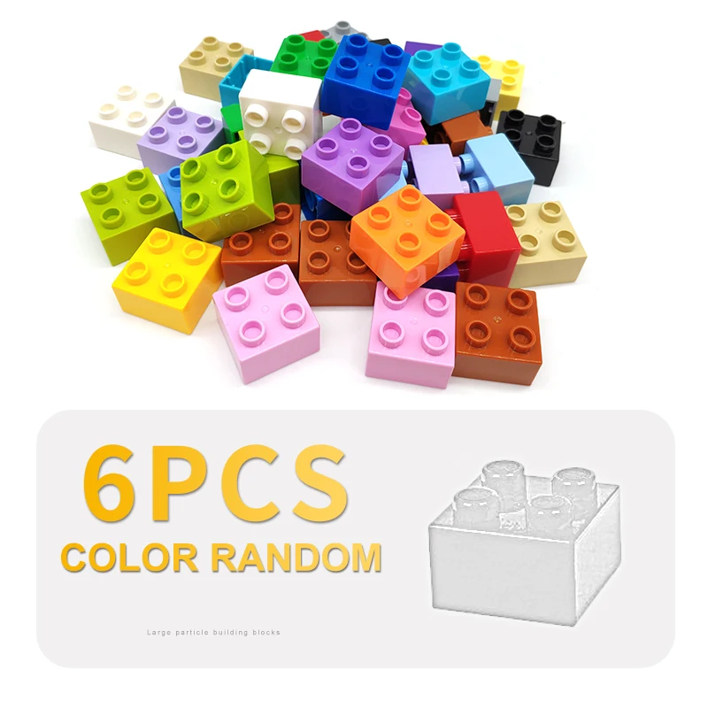 6pcs Original Big Building Blocks Accessory 2x2 Dots Thick Bricks DIY Toys For Children Gift Compatible Big Size Baseplate Set
6pcs Original Big Building Blocks Accessory 2x2 Dots Thick Bricks DIY Toys For Children Gift Compatible Big Size Baseplate Set