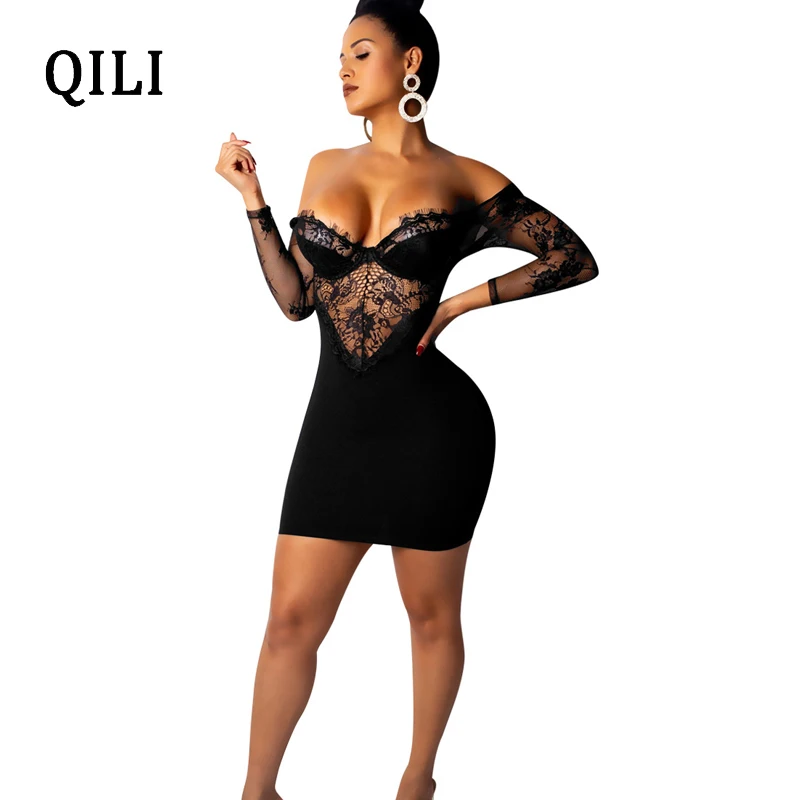 QILI 2019 Spring Women Dress White Black V Neck Long Sleeve Patchwork Lace Dresses Party Club Sexy Dress Female
QILI 2019 Spring Women Dress White Black V Neck Long Sleeve Patchwork Lace Dresses Party Club Sexy Dress Female