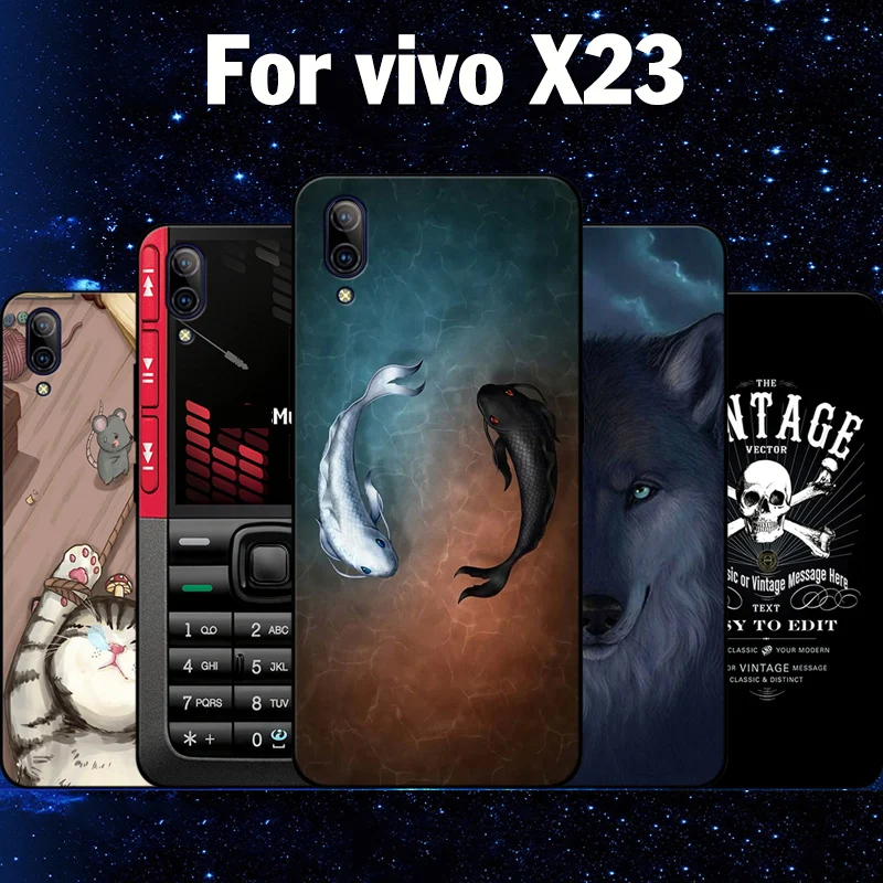 For vivo x23 Case cute cartoon soft phone vivox23 Cover x 23 Protection Shell fundas coque skin cover | Мобильные телефоны и