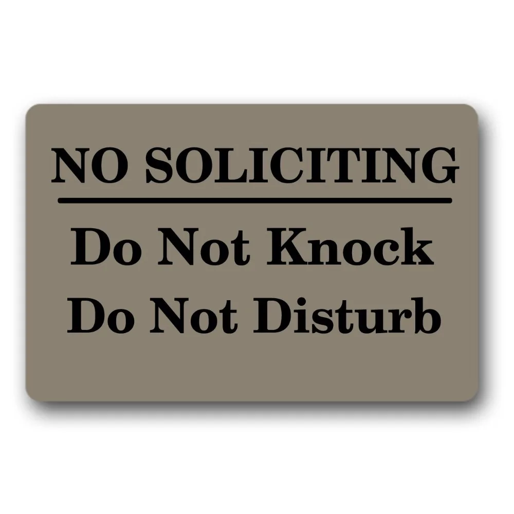 "No Soliciting Do Not Knock Do Not Disturb" Door Mat Indoor/Outdoor Rubber Non Slip Doormat For Patio Front Door
"No Soliciting Do Not Knock Do Not Disturb" Door Mat Indoor/Outdoor Rubber Non Slip Doormat For Patio Front Door