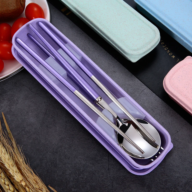 2pcs/ 3pcs Stainless steel colorful portable chopsticks spoon fork set cutlery three piece adult student cute chopsticks boxed
2pcs/ 3pcs Stainless steel colorful portable chopsticks spoon fork set cutlery three piece adult student cute chopsticks boxed