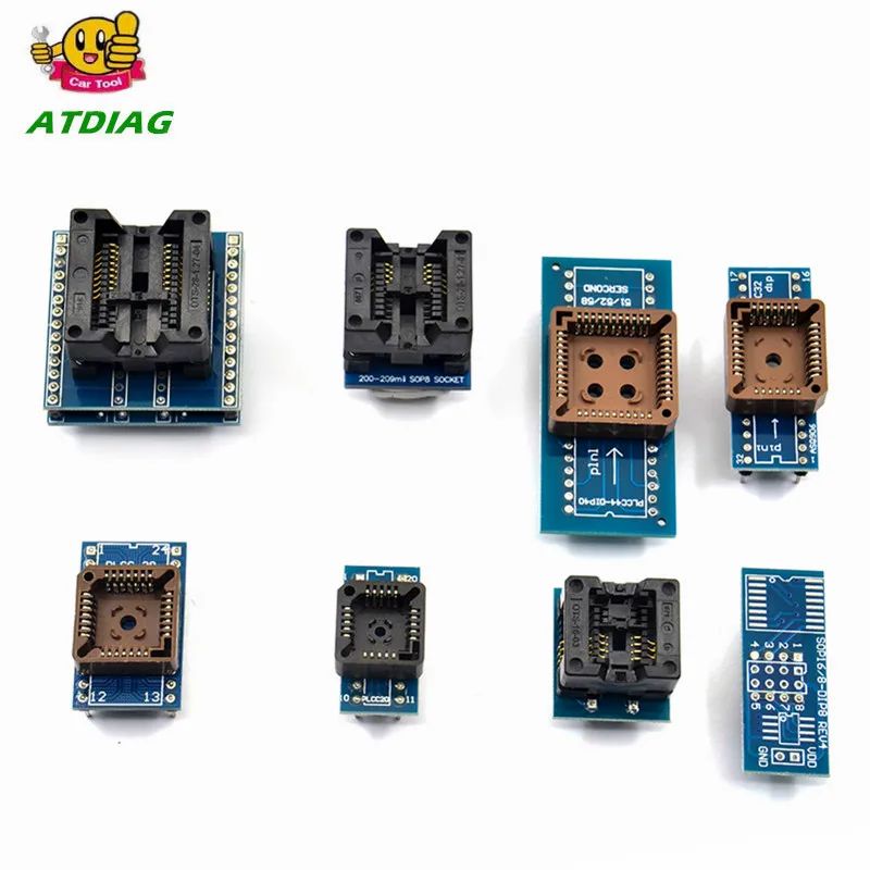 8 PCS Programmer Adapters Socket Kit SOP8+SOP16 +PLCC32 +PLCC44 Adapter for TL866CS TL866A EZP2010 RT809H Programmer
8 PCS Programmer Adapters Socket Kit SOP8+SOP16 +PLCC32 +PLCC44 Adapter for TL866CS TL866A EZP2010 RT809H Programmer