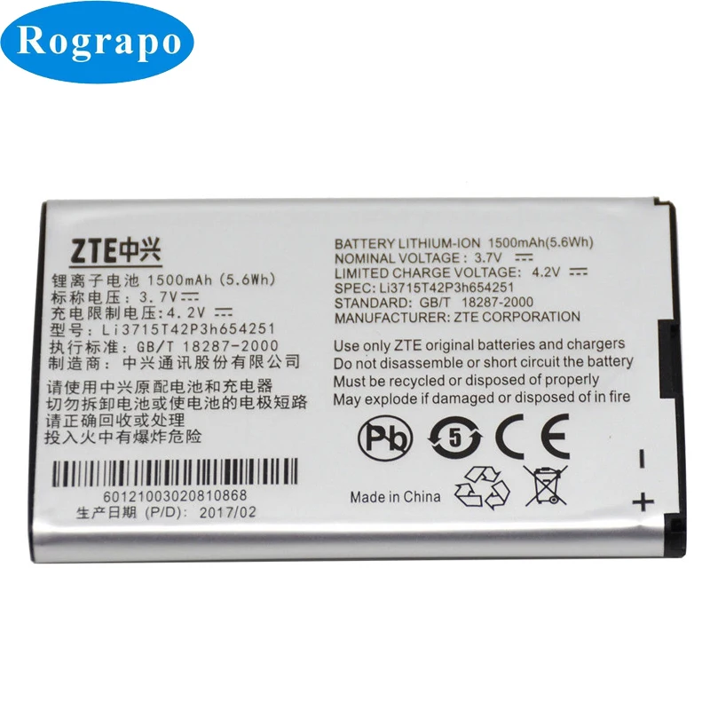 1500mAh Li3715T42P3h654251 Original Phone Battery For ZTE V790 Kis 3 U790 N790s U805 U230 U215 U700 U600 R750 U232 U803 U806
1500mAh Li3715T42P3h654251 Original Phone Battery For ZTE V790 Kis 3 U790 N790s U805 U230 U215 U700 U600 R750 U232 U803 U806