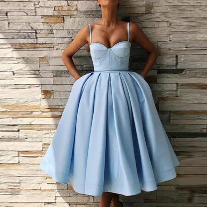 Sky Blue Prom Party Dresses Adult Sexy Spaghetti Strap V Neck GraduationFormal Dresses Knee Length Party Gown Vestides de festa
Sky Blue Prom Party Dresses Adult Sexy Spaghetti Strap V Neck GraduationFormal Dresses Knee Length Party Gown Vestides de festa