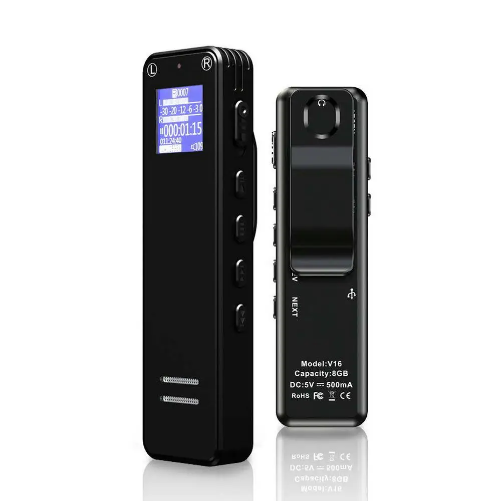 Mini Digital Voice Recorder Audio Pen Dictaphone Small Sound Recorder Voice Activated Recording Meeting Class MP3 Player V16
Mini Digital Voice Recorder Audio Pen Dictaphone Small Sound Recorder Voice Activated Recording Meeting Class MP3 Player V16