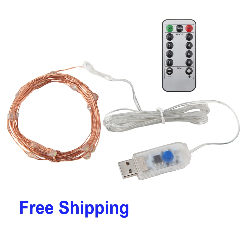USB LED String Light 5M 10M Waterproof Fairy Holiday Lights With 13KEY Remote to Adjust the Brightness and Mode for Decoration
USB LED String Light 5M 10M Waterproof Fairy Holiday Lights With 13KEY Remote to Adjust the Brightness and Mode for Decoration