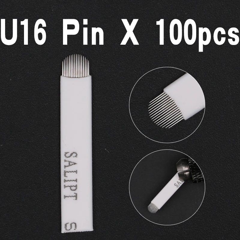 100 pcs 16 pin U Shape Microblading Needles 16 pins Tattoo Needles Curved for Mermanent makeup Eyebrow Pen Machine White
100 pcs 16 pin U Shape Microblading Needles 16 pins Tattoo Needles Curved for Mermanent makeup Eyebrow Pen Machine White
