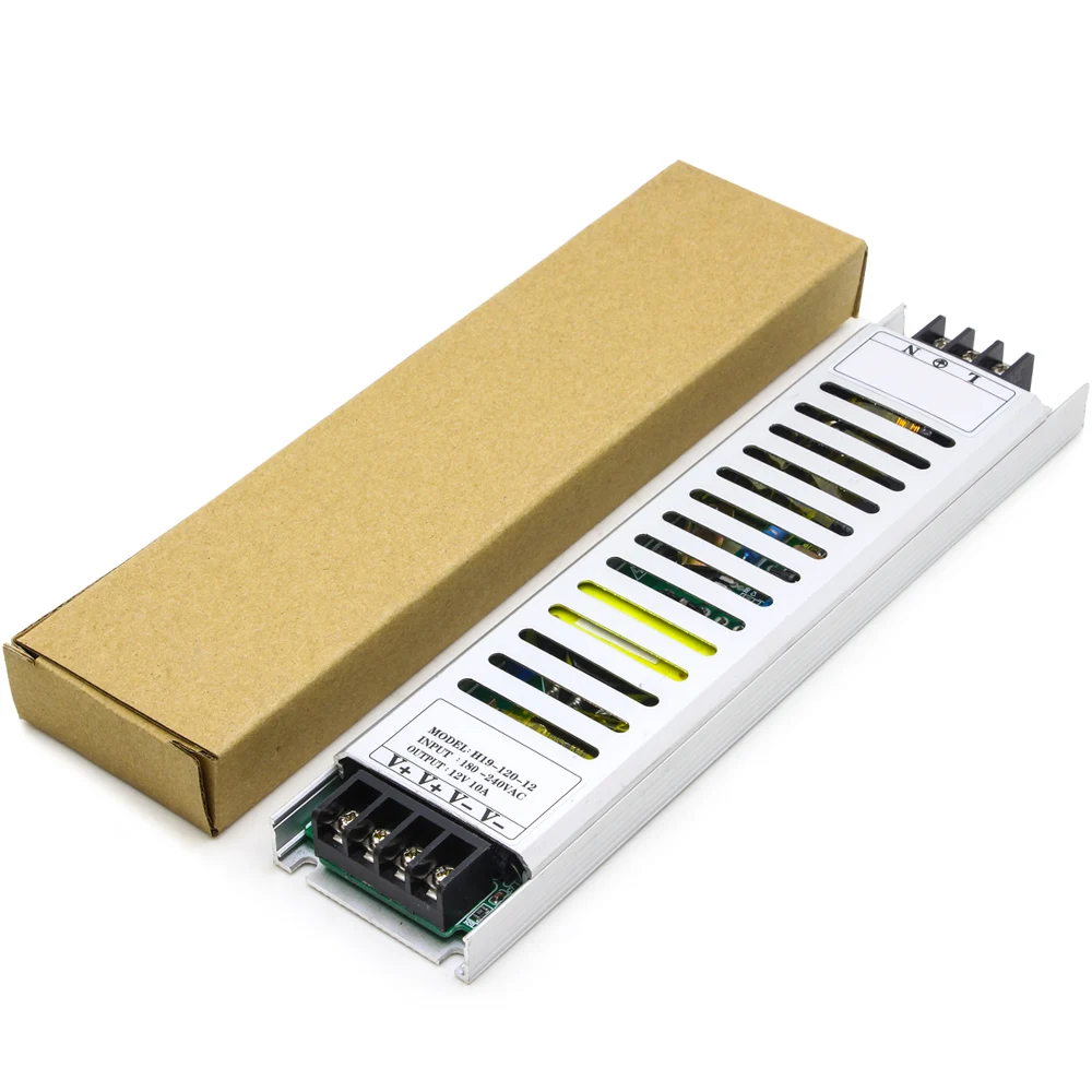 120 Вт 10А Led супер-тонкое освещение Трансформатор алюминиевый AC180-240V выход DC12V