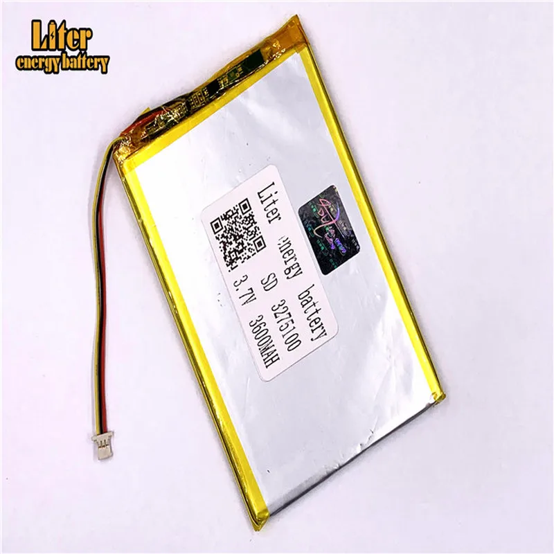 1,0 мм 3 провода разъем 3275100 3600mah 3,7 V аккумуляторная батарея lipo Зарядка для литиевого аккумулятора литиевая батарея планшетный ПК 7 дюймов MP4 MP5
1,0 мм 3 провода разъем 3275100 3600mah 3,7 V аккумуляторная батарея lipo Зарядка для литиевого аккумулятора литиевая батарея планшетный ПК 7 дюймов MP4 MP5