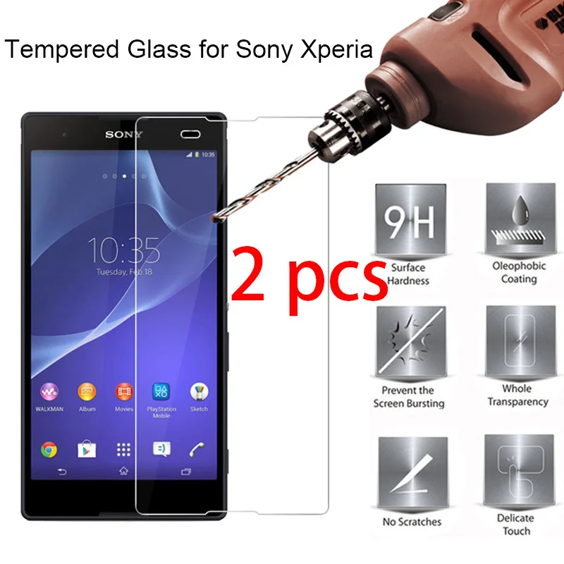 2 шт.! Закаленное защитное стекло для смартфона Sony Xperia Z5 Premium Z4 Z3 Plus Z2 Compact Screen Protector