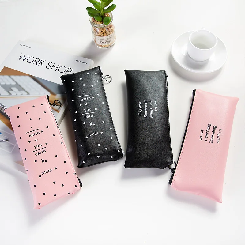 Kawaii Pink Black Pencil Case Black White Dot Lovely Waterproof PU Leather Pen Bag Stationery Office School Supplies Pencil Bag
Kawaii Pink Black Pencil Case Black White Dot Lovely Waterproof PU Leather Pen Bag Stationery Office School Supplies Pencil Bag