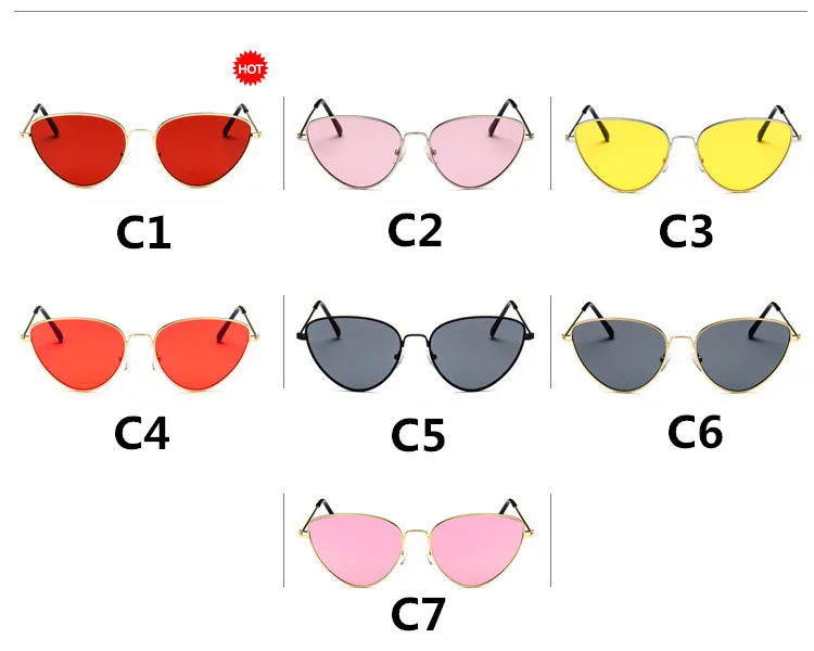 Солнцезащитные очки женские в винтажном стиле кошачий глаз модные брендовые