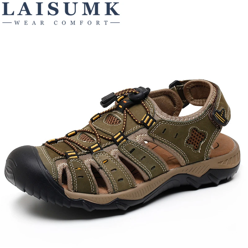 2020 LAISUMK New Fashion Summer Beach Breathable Men Sandals Genuine Leather Men's Sandal Man Causal Shoes Plus Size 39-48
2020 LAISUMK New Fashion Summer Beach Breathable Men Sandals Genuine Leather Men's Sandal Man Causal Shoes Plus Size 39-48