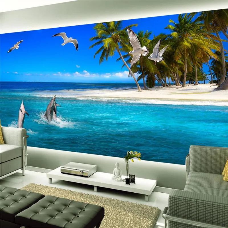 beibehang Modern Background Large Painting Coco Beach Island Dolphin Pared 3d Wallpaper Hotel Bad room Mural for Living Room
beibehang Modern Background Large Painting Coco Beach Island Dolphin Pared 3d Wallpaper Hotel Bad room Mural for Living Room