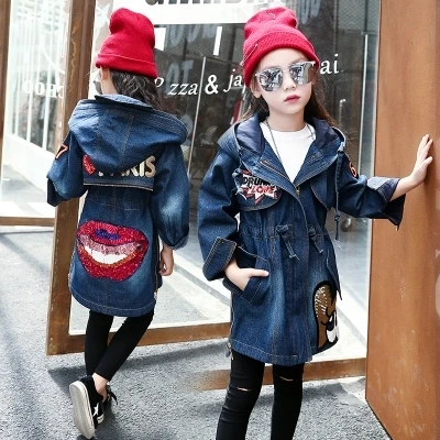 Spring Autumn Girl Denim Jackets Coats Outerwear Kids Clothing Jeans Coat for Girls Lips Sequin Children Clothes Girls Jacket
Spring Autumn Girl Denim Jackets Coats Outerwear Kids Clothing Jeans Coat for Girls Lips Sequin Children Clothes Girls Jacket