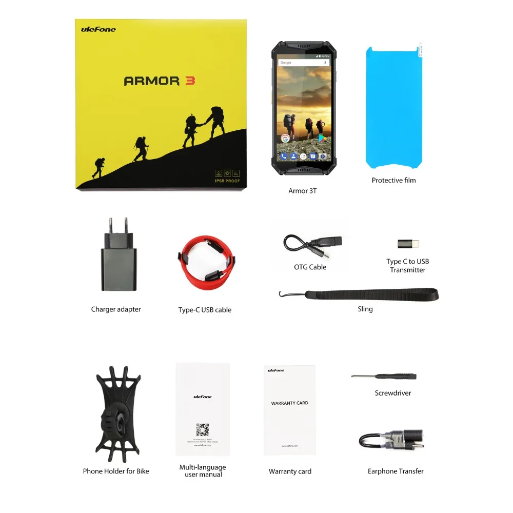 Global Version Ulefone Armor 3 IP68 Waterproof Mobile Phone Android 8.1 5.7"FHD Octa Core 4GB+64GB 21MP 10030mAh NFC Smartphone
Global Version Ulefone Armor 3 IP68 Waterproof Mobile Phone Android 8.1 5.7"FHD Octa Core 4GB+64GB 21MP 10030mAh NFC Smartphone