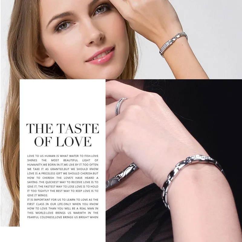Han edition fashion stainless steel women's bracelet anti-radiation germanium magnet stainless steel energy bracelet
Han edition fashion stainless steel women's bracelet anti-radiation germanium magnet stainless steel energy bracelet