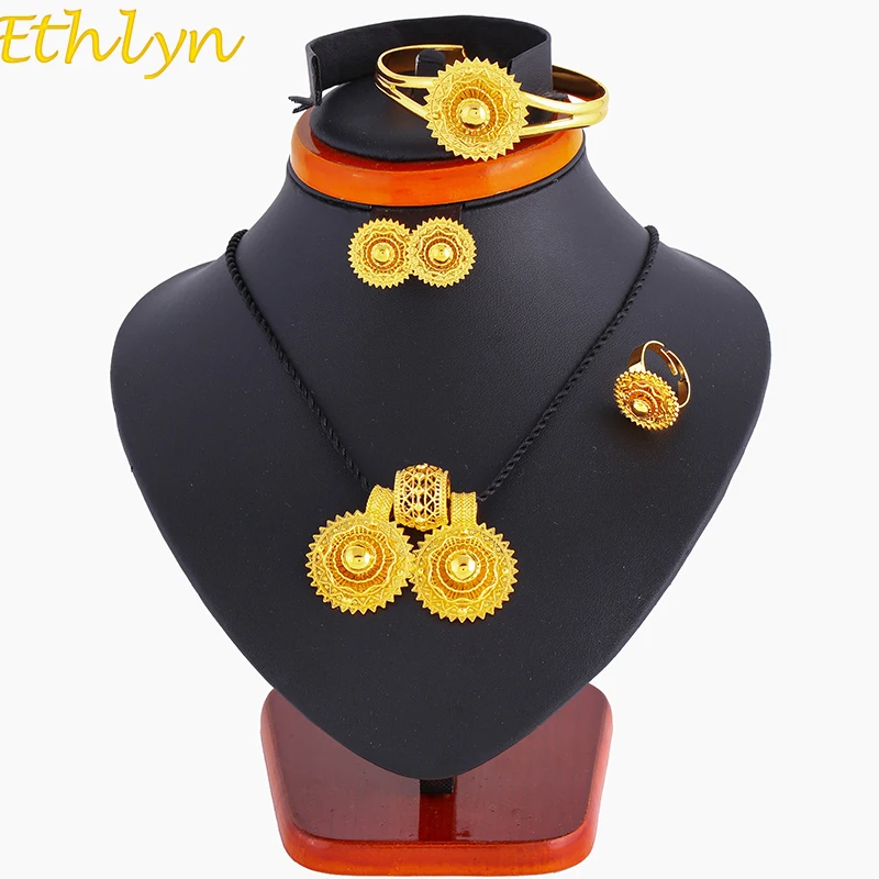 Ethlyn Ethiopian set Jewelry Pendant Rope Earring Ring Gold Color Eritrea Africa Wedding Engagement sets Habesha S135
Ethlyn Ethiopian set Jewelry Pendant Rope Earring Ring Gold Color Eritrea Africa Wedding Engagement sets Habesha S135