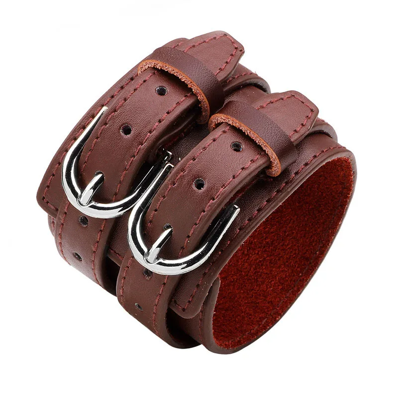 Kirykle Fashion Double Belt Leather Wrist Friendship Big Wide Bracelet for Men Buckle Vintage Punk Jewelry
Kirykle Fashion Double Belt Leather Wrist Friendship Big Wide Bracelet for Men Buckle Vintage Punk Jewelry