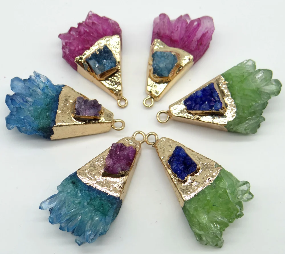 Titanium Crystal Druzy Quartz Quartz Geode stone Irregular shape pendant necklace crystal point healing diy jewelry making 6pcs
Titanium Crystal Druzy Quartz Quartz Geode stone Irregular shape pendant necklace crystal point healing diy jewelry making 6pcs